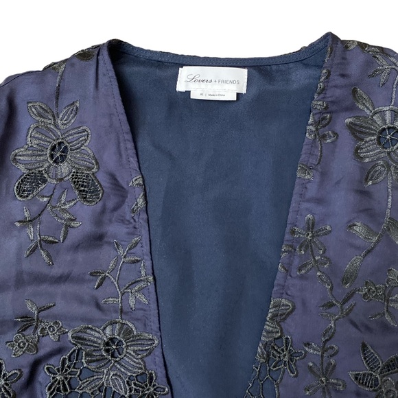 Lovers + Friends Open Front Cropped Blouse With Tie - Picture 6 of 9